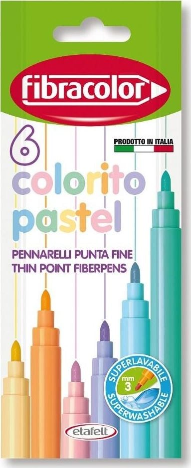 Fibracolor Colorito Pastel markere 6 culori FIBRACOLOR