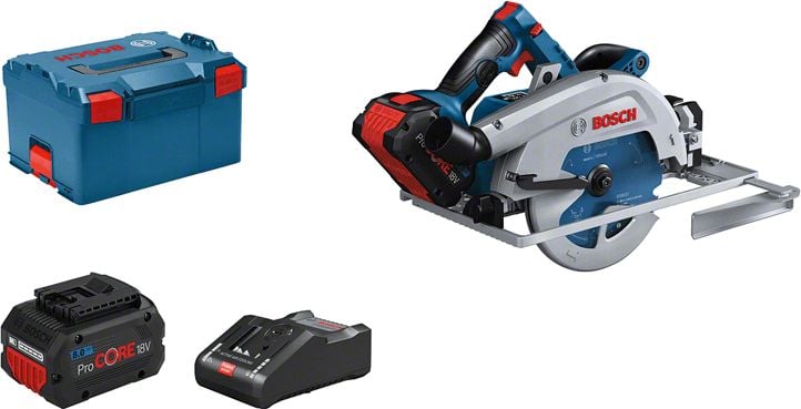 Fierastrau circular BOSCH GKS 18V-68 GC cu 2 acumulatori ProCORE, 8Ah, BITURBO brushless