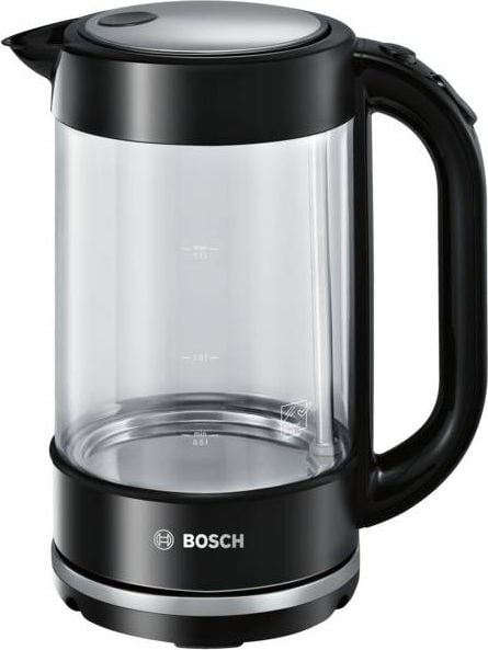 Fierbator apa Bosch TWK70B03, 2400 W,1.7 L, Cana sticla, Filtru anticalcar, Deconectare automata, Inox