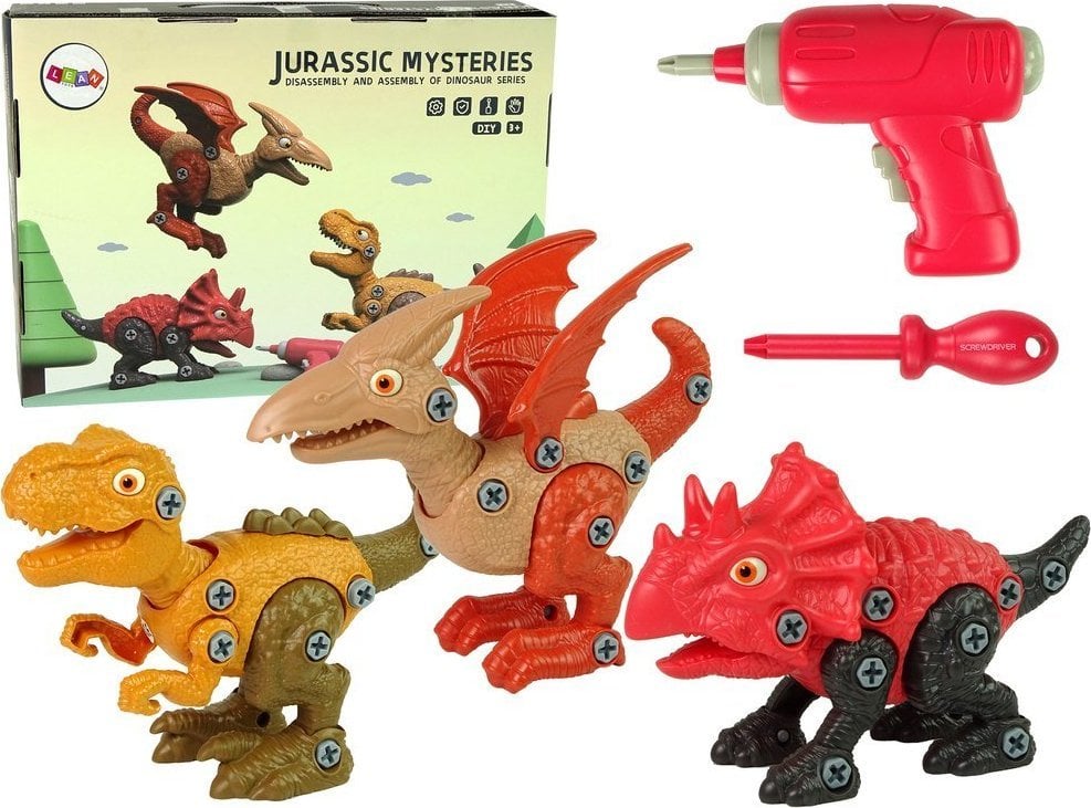 Figura LeanToys Set de dinozauri de deșurubat 3 buc