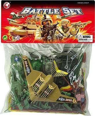 Figura MZ Battle Set set militar de soldați de jucărie și vehicule cu o tablă