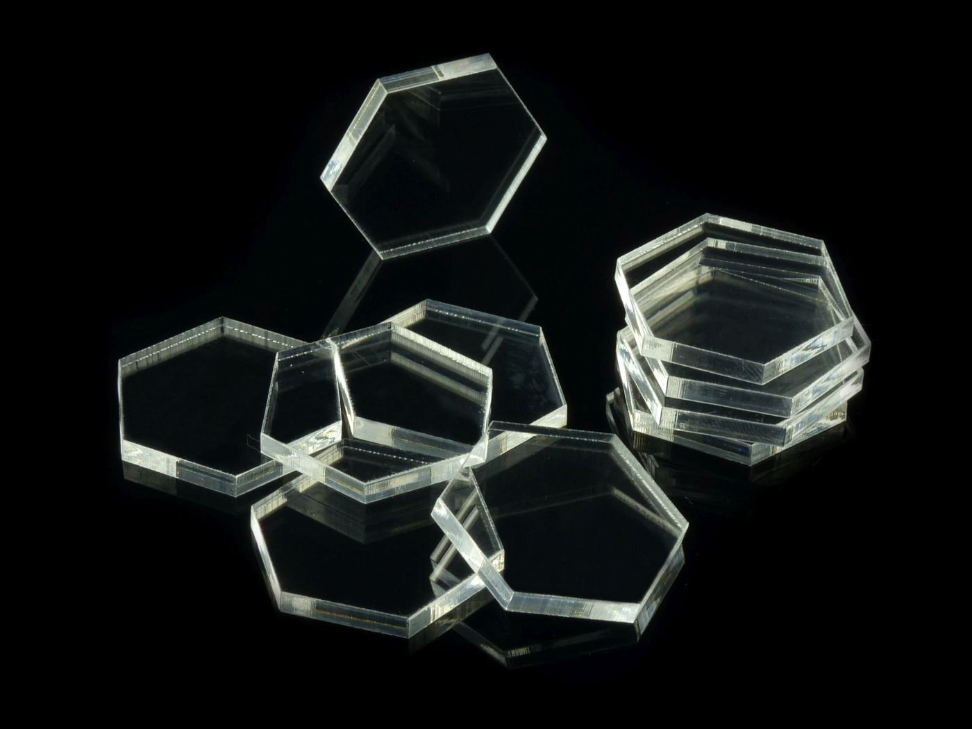 Figurină Crafters Baze acrilice - Transparente - Hexagonale 2x25 mm (10)