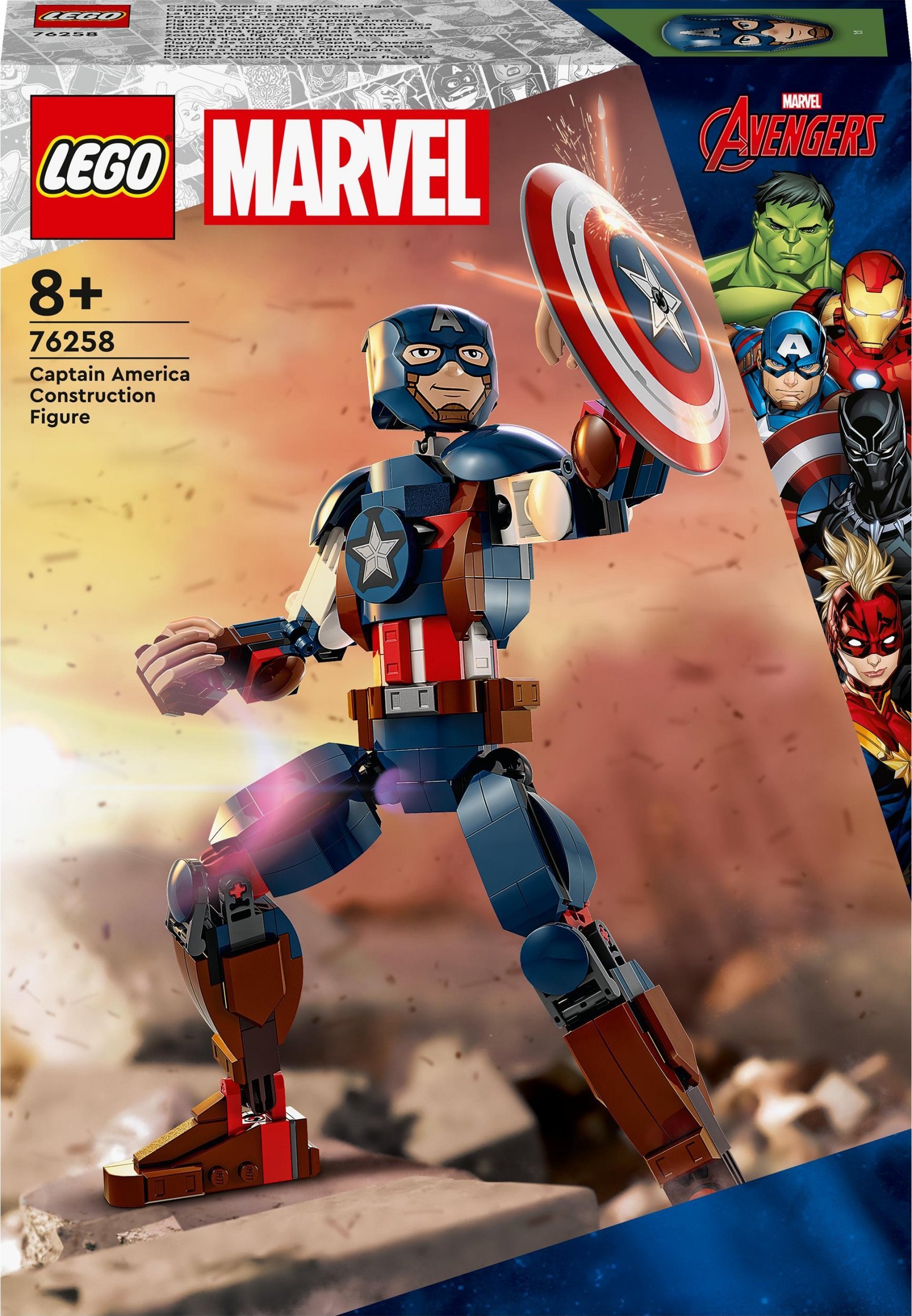 Figurină de construcție LEGO Marvel Căpitanul America (76258)