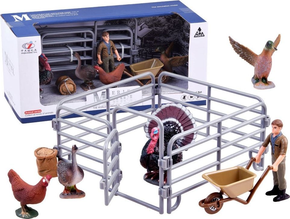 Figurină Jokomisiada Set animale - fermă, curcan, cocoș (ZA2989 A)