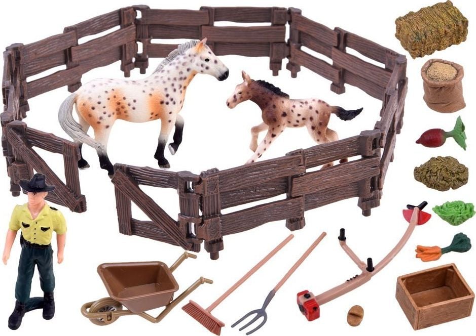Figurină Jokomisiada Set de animale - Cai, țar, fermă (ZA2991 D)
