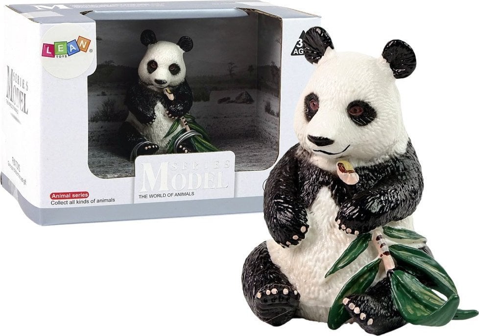 Figurină LeanToys Figurină de colecție panda uriașă cu bambus