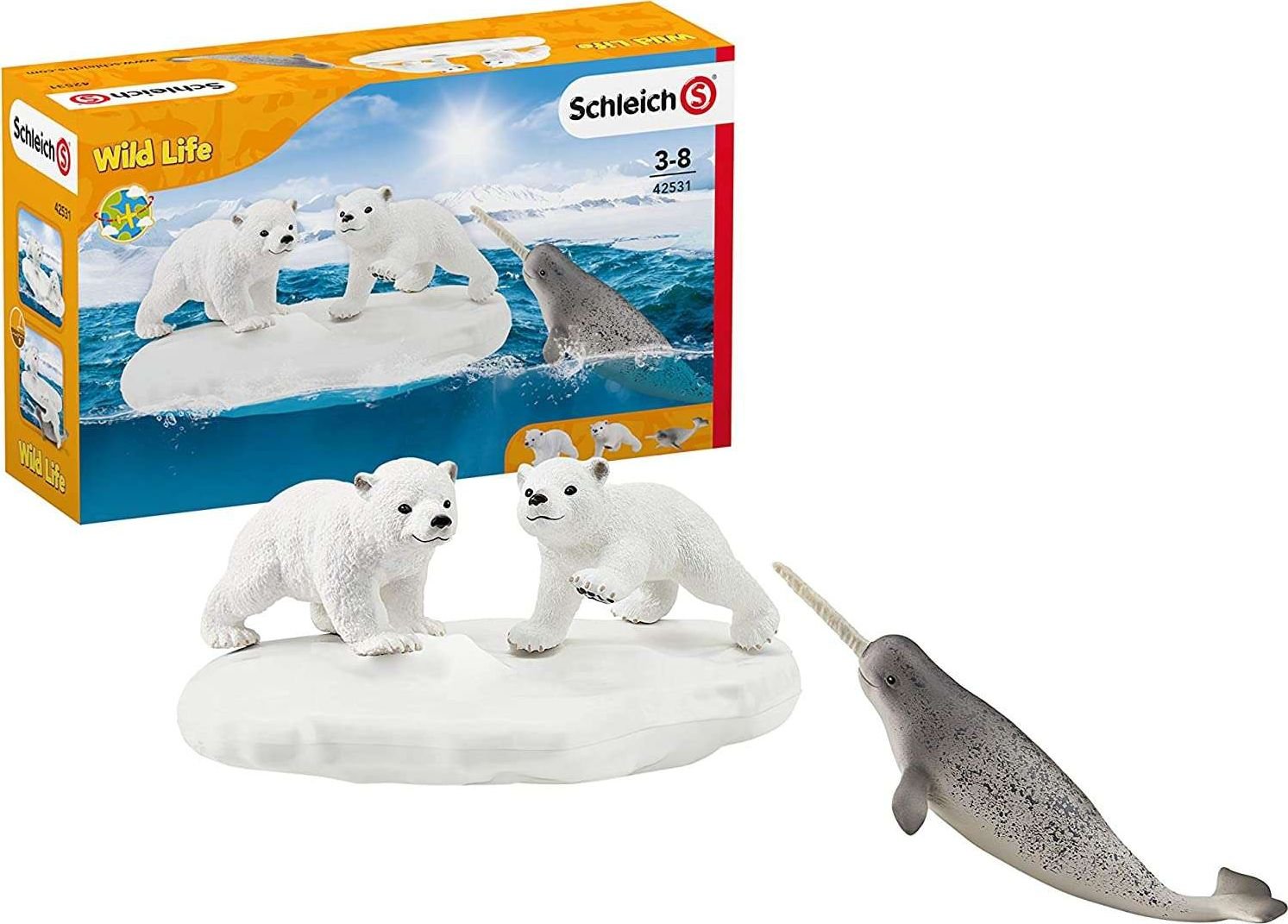 Figurina Schleich, Banc de gheata cu ursi polari si narval