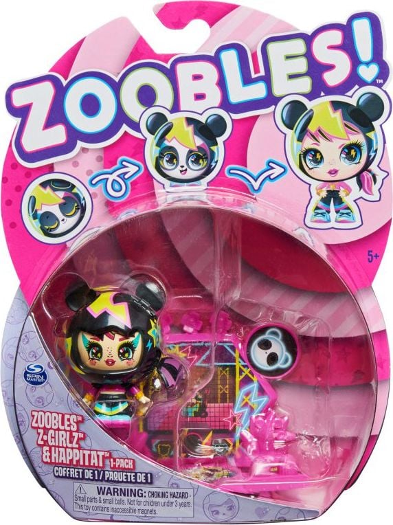 Figurină Spin Master Zoobles Z-Girlz - Bam Bop + Accesorii Happitat (6061365)