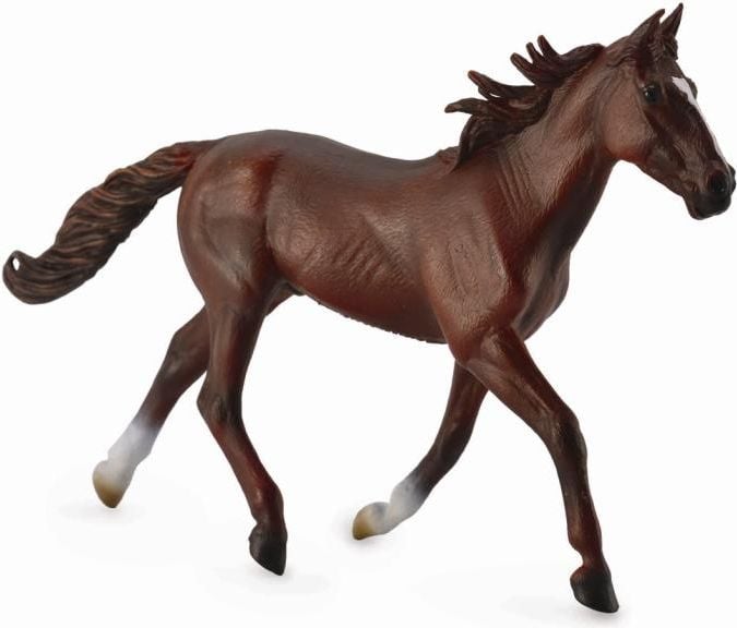 Figurina armasar Standardbred Pacer 19 x 12 cm, Castaniu