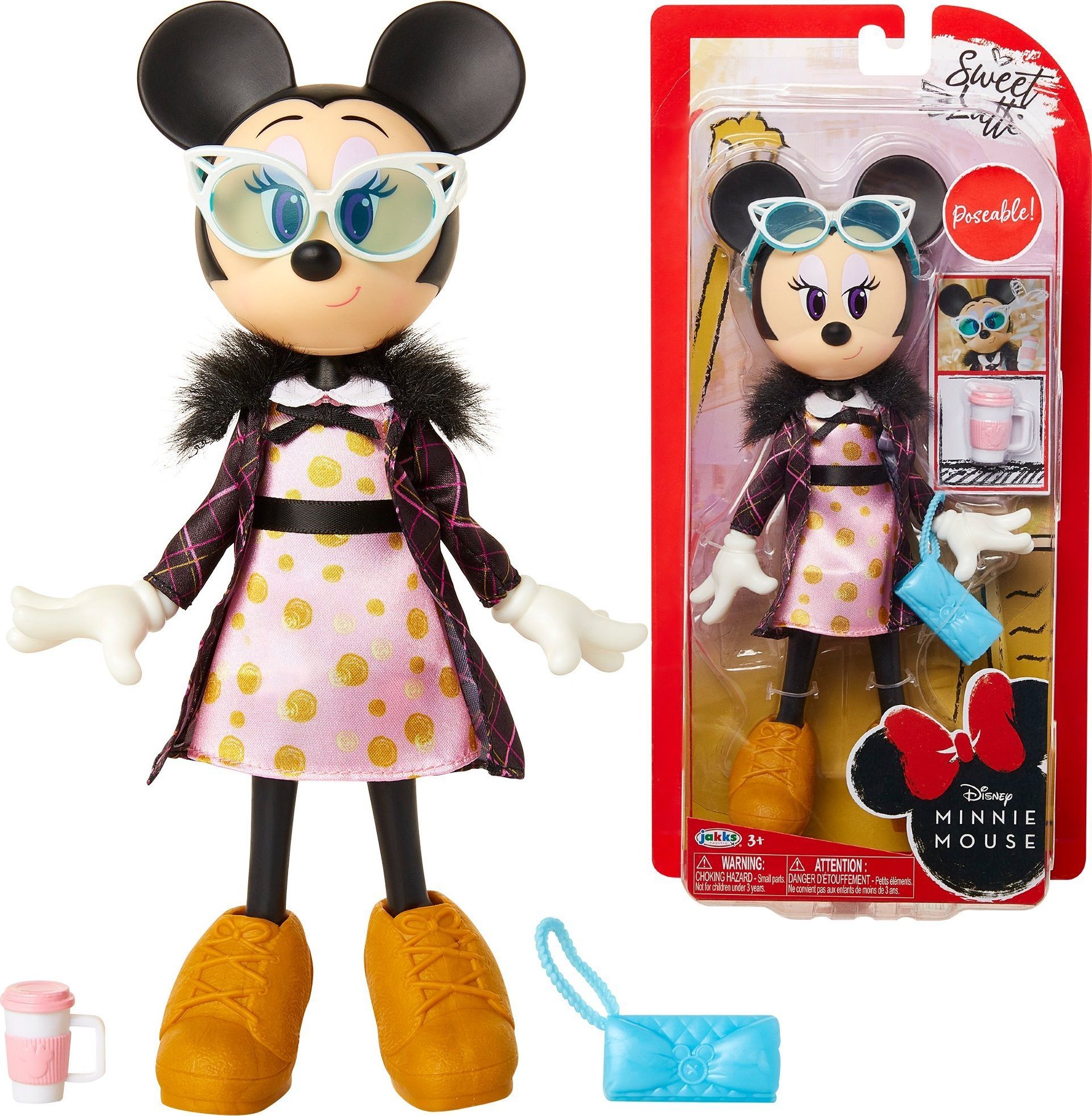 Figurina Jakks Pacific Disney Minnie Mouse Sweet Latte (20257) Figurka este un termen mai des utilizat in limba poloneza si se traduce literal ca figurina. Astfel, seria de cuvinte Figurka Jakks Pacific Disney Myszka Minnie se traduce ca Figurina Ja