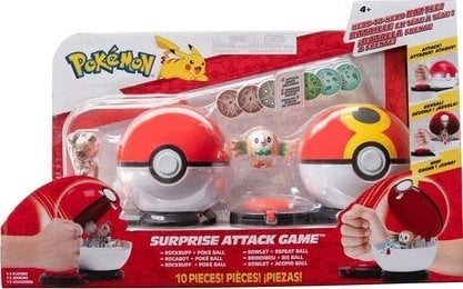 Figura Janek Pokemon: Joc de atac surpriză - Rowlet vs. Rockruff