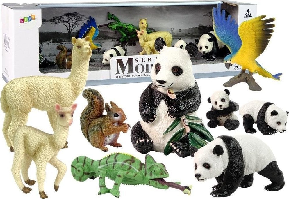 LeanToys Figurină Figurină Animale Papagal Panda Set