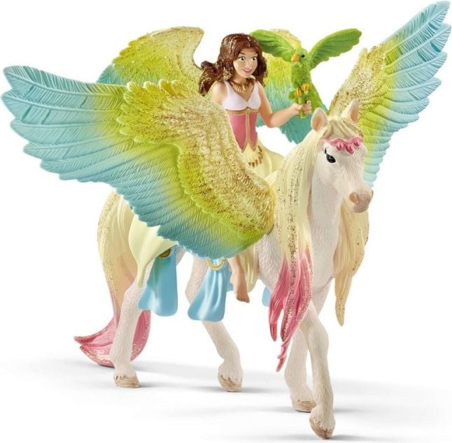 Figurină Schleich Figurină - Zână Sura cu Pegasus sclipitor (70566)