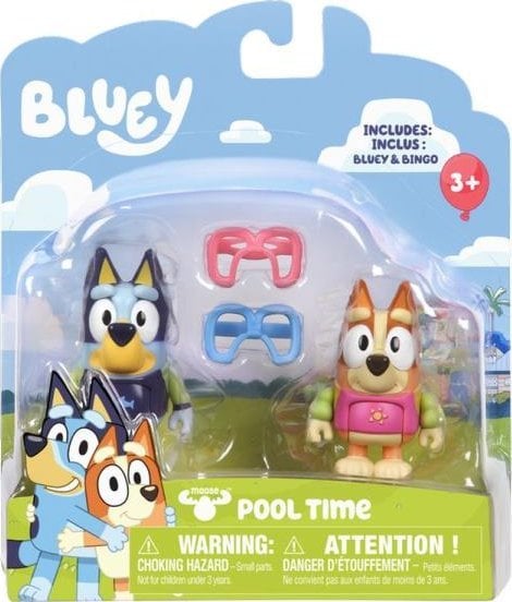 Figure Tm Toys Bluey Blue - Fun at the pool Dogs Set figurine 2-pachet BLU13039