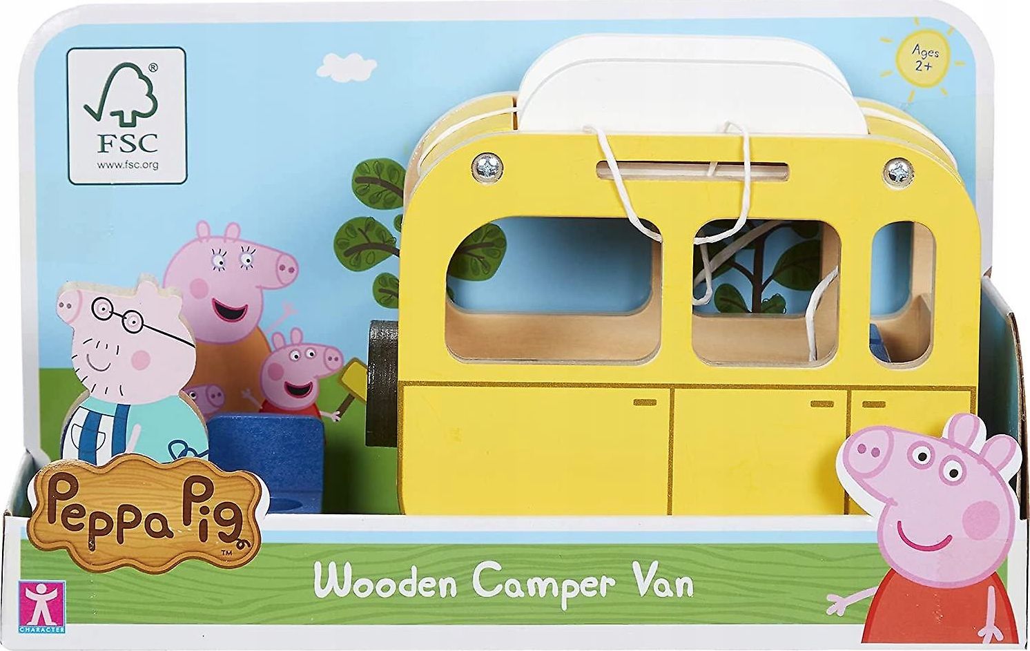 Masinuta de Lemn cu Accesorii Peppa Pig Campervan 16 cm