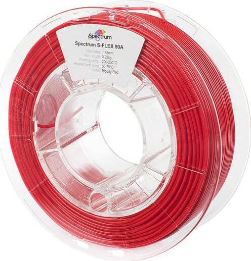 Accesorii imprimare 3D - Filament Spectrum S-FLEX 90A Roșu Sânger 1,75 mm/0,25 kg