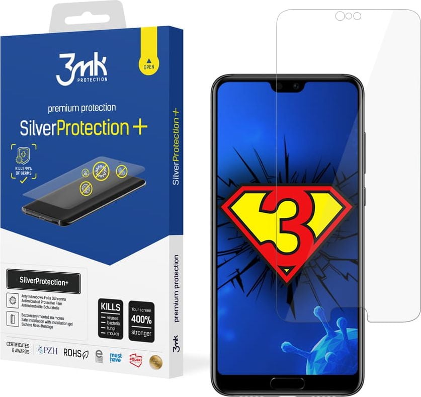 Film de protecție antimicrobian 3MK 3MK Silver Protect+ Huawei P20 Pro
