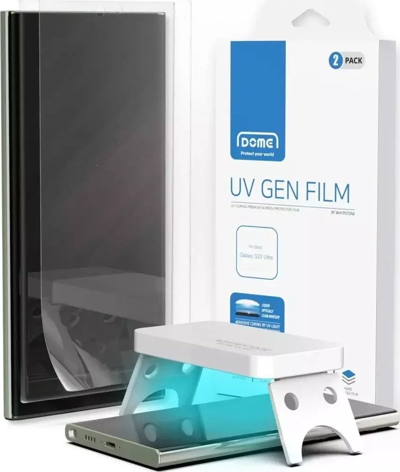 Film de protecție Whitestone WhiteStone Dome Film UV Gen 2 pachete pentru Samsung Galaxy S23 Ultra Clear