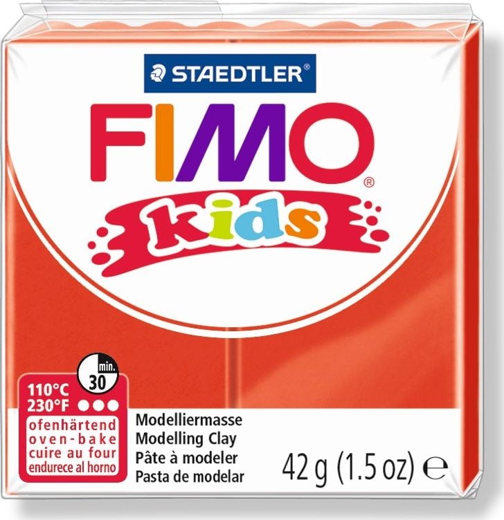 Fimo Masa plastyczna termoutwardzalna Kids brokatowa czerwień 42g