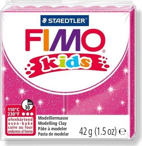 Fimo Masa plastyczna termoutwardzalna Kids brokatowy róż 42g