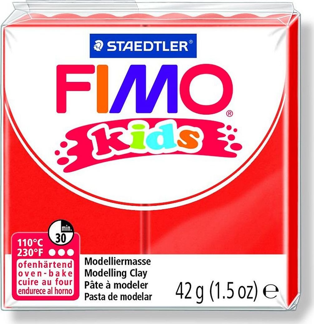 Masa plastica Fimo termo-rezistenta pentru copii, rosie, 42g