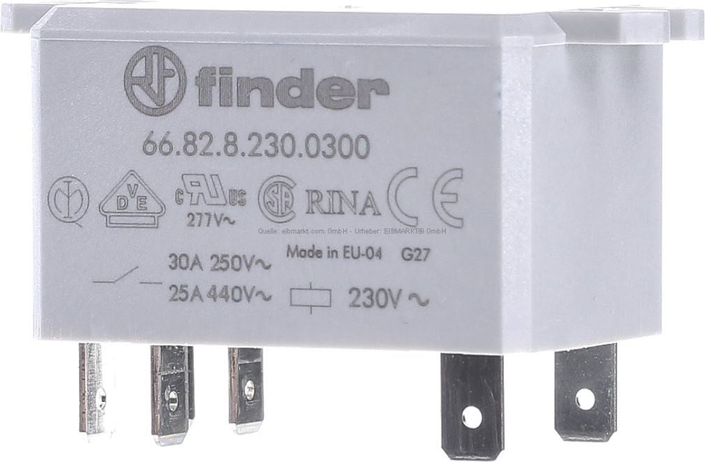 Releu Finder 2Z 30A 230V AC pentru panou Faston 250 (66.82.8.230.0300)