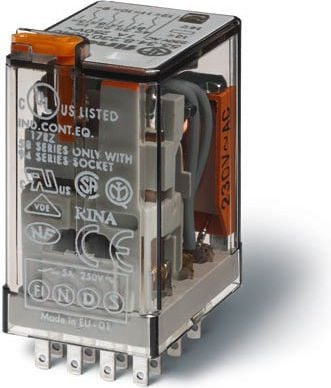 7A releu miniatura 4P 230V AC Indicator buton de test cu LED-uri de alarmă (55.34.8.230.0054)