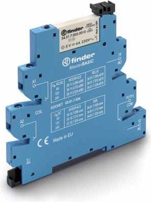 Modul de cuplare releu Finder 1P 6A 220 - 240V AC 6,2 mm lățime AgNi DIN 35 mm contacte (39.11.8.230.0060)