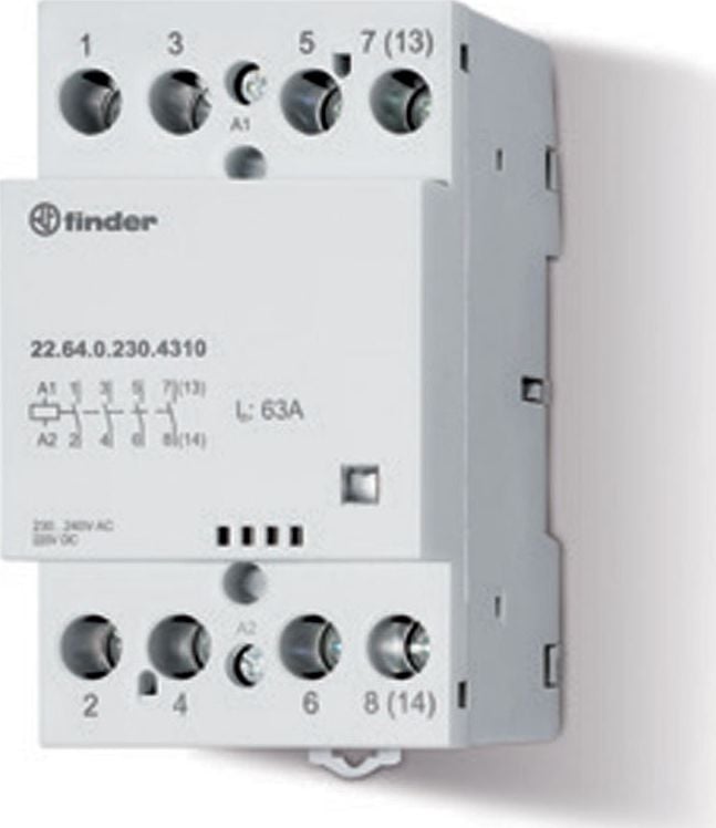Contactor modular Finder 3C+1R 63A, 22.64.0.230.4710 , Finder, F22-64-0-230-4710.