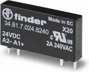 Finder Releu profil îngust 5mm pentru circuite imprimate și prize SSR OC 2A/240VAC 24VDC versiune etanșă RTIII (34.81.7.024.8240)