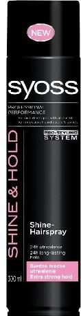 Fixativ de par, Schwarzkopf, Syoss, Shine & Hold, Extra Strong, 300 ml