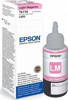 Flacon Epson T6736, original, pentru imprimantele L800, L805, L810, L850, L1800 70 ml, light magenta