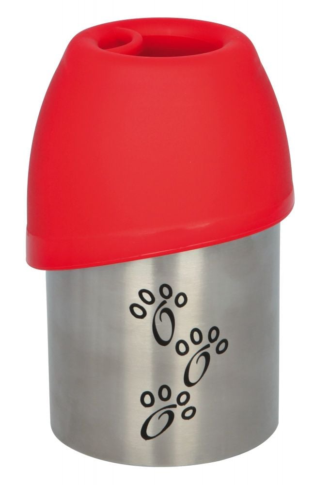 Flacon Trixie otel inoxidabil cu castron plastic 0.3 l pentru caini 24605