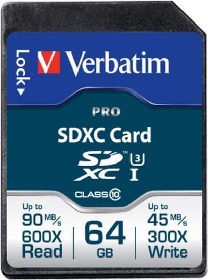 FLASH card SDHC 64GB Class 10 VERBATIM Pro rt - 47022