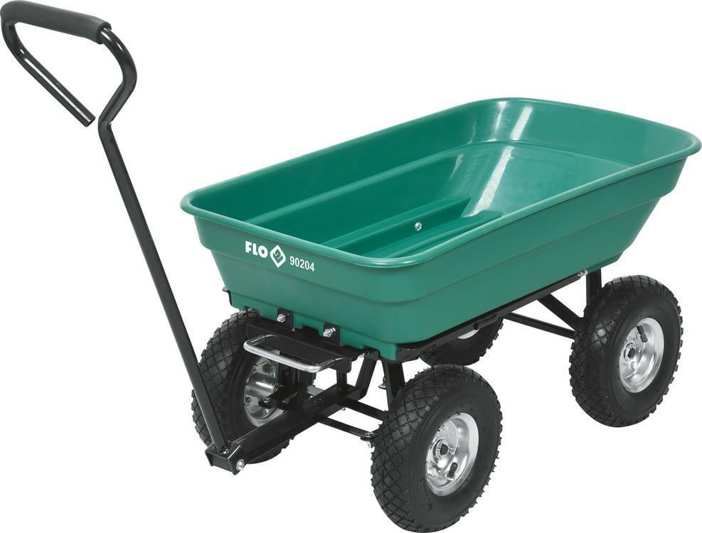 Carucior de gradina basculant, 150 kg, 55l, Verde