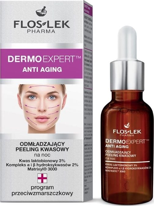 FLOSLEK Pharma Expert Anti Aging Dermo Exfoliere intinerire Acid noapte 30ml
