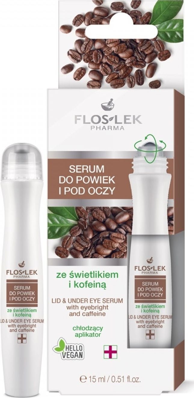 FLOSLEK Pharma Ser pentru pleoape si sub ochi, cu un luminator si 15ml Cafeina