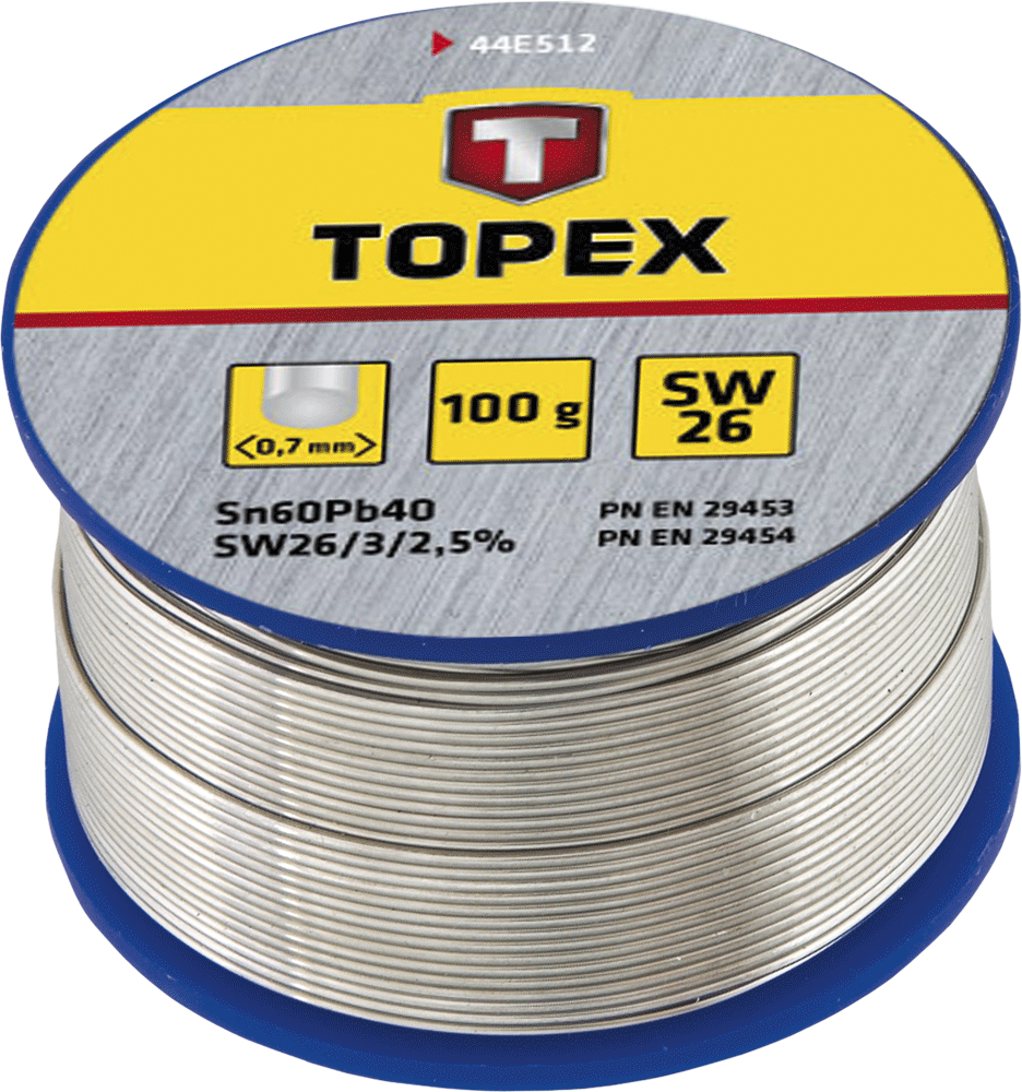 Fludor, 60% Sn, 0.7 mm diam., 100 g, Topex 44E512