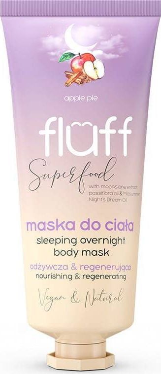 Fluff FLUFF_Super Food Sleeping Overnight Body Mask masca de corp hranitoare si regeneranta placinta cu mere 150ml