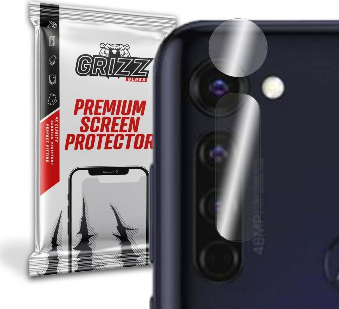 Folie de protectie camera foto, Grizz Glass, Sticla hibrida, Compatibil Motorola Moto G Pro, Transparent