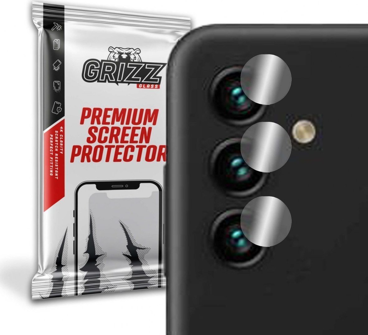 Folie de protectie camera foto, Grizz Glass, Sticla hibrida, Compatibil Samsung Galaxy A13 5G, Transparent