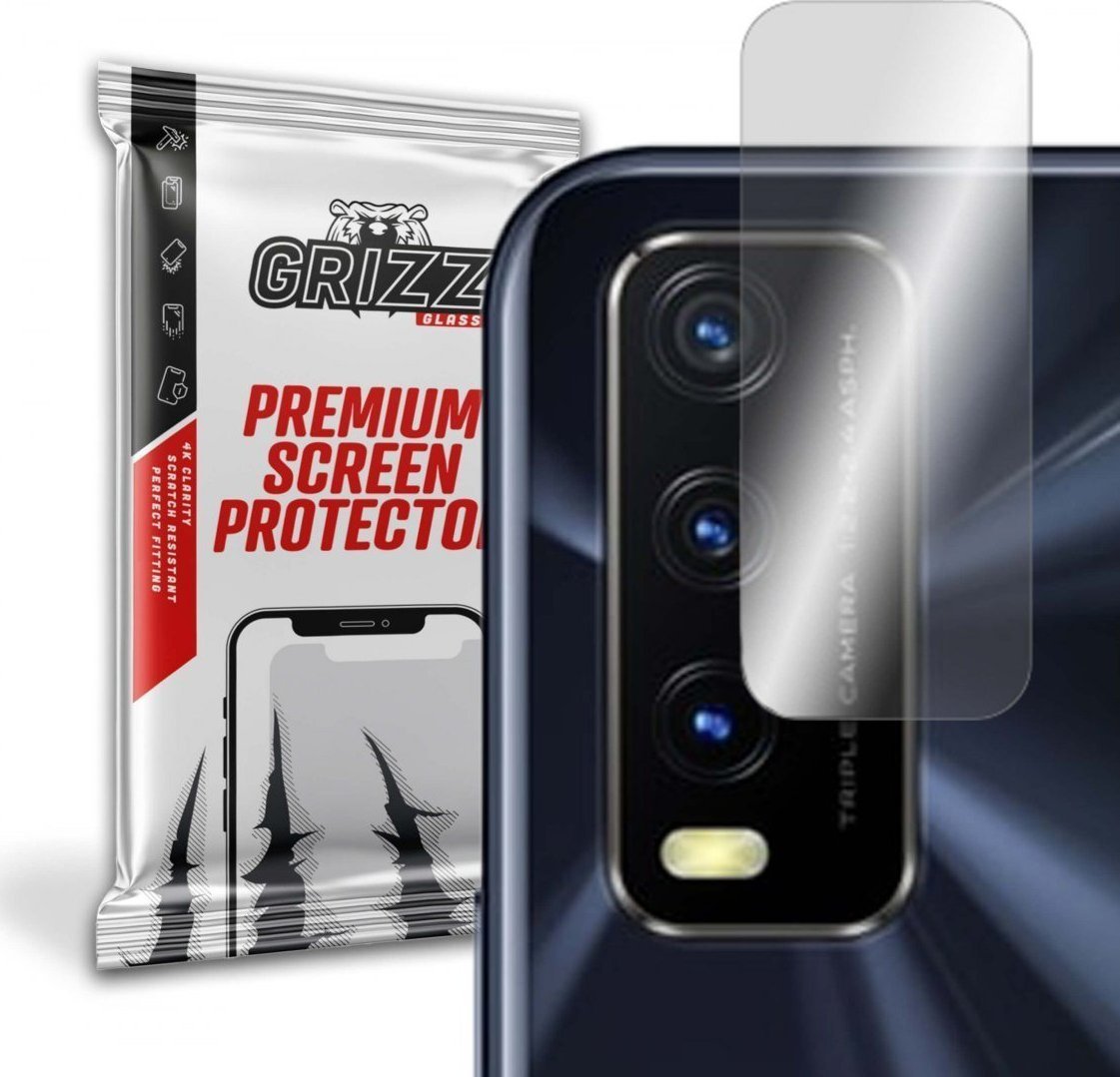 Folie de protectie camera foto, Grizz Glass, Sticla hibrida, Compatibil Vivo Y20T, Transparent