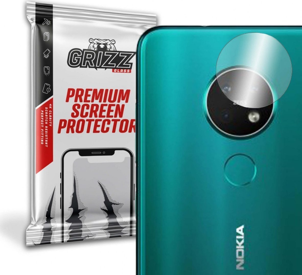 Folie de protectie camera foto, GrizzGlass HybridGlass Camera de fotografiat sticla hibrida pentru lentile pentru Nokia 7.2