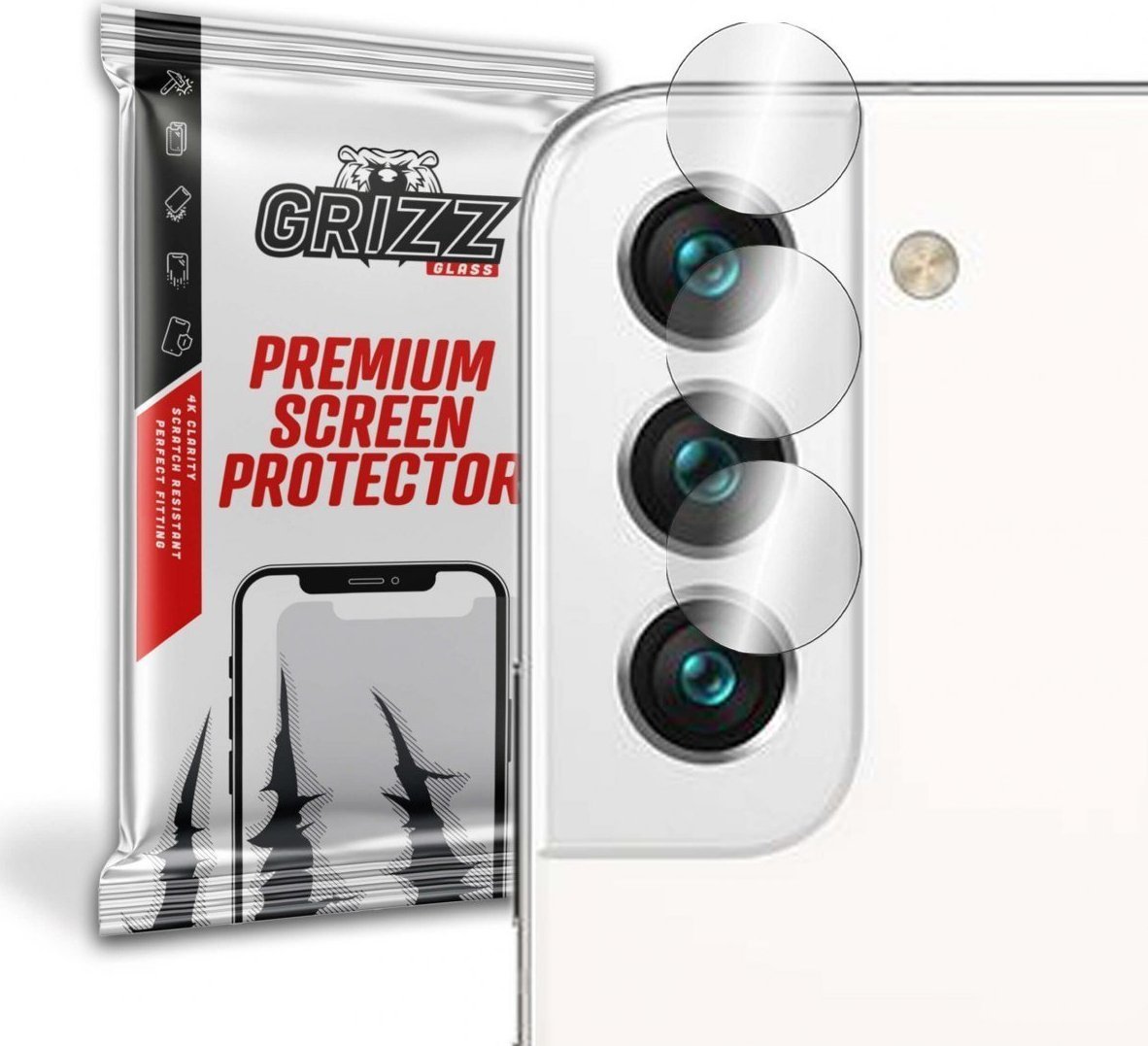Folie de protectie camera foto, GrizzGlass HybridGlass Camera de sticla hibrida pentru lentile pentru Samsung Galaxy S22 Plus