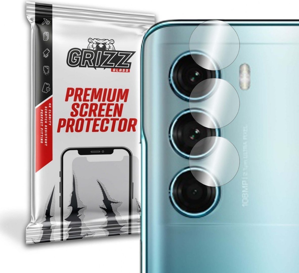 Folie de protectie camera foto, GrizzGlass HybridGlass Camera de sticla hibrida pentru Motorola Moto G200 5G