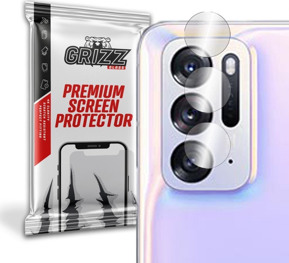 Folie de protectie camera foto, GrizzGlass HybridGlass Camera de sticla hibrida pentru Oppo Find N