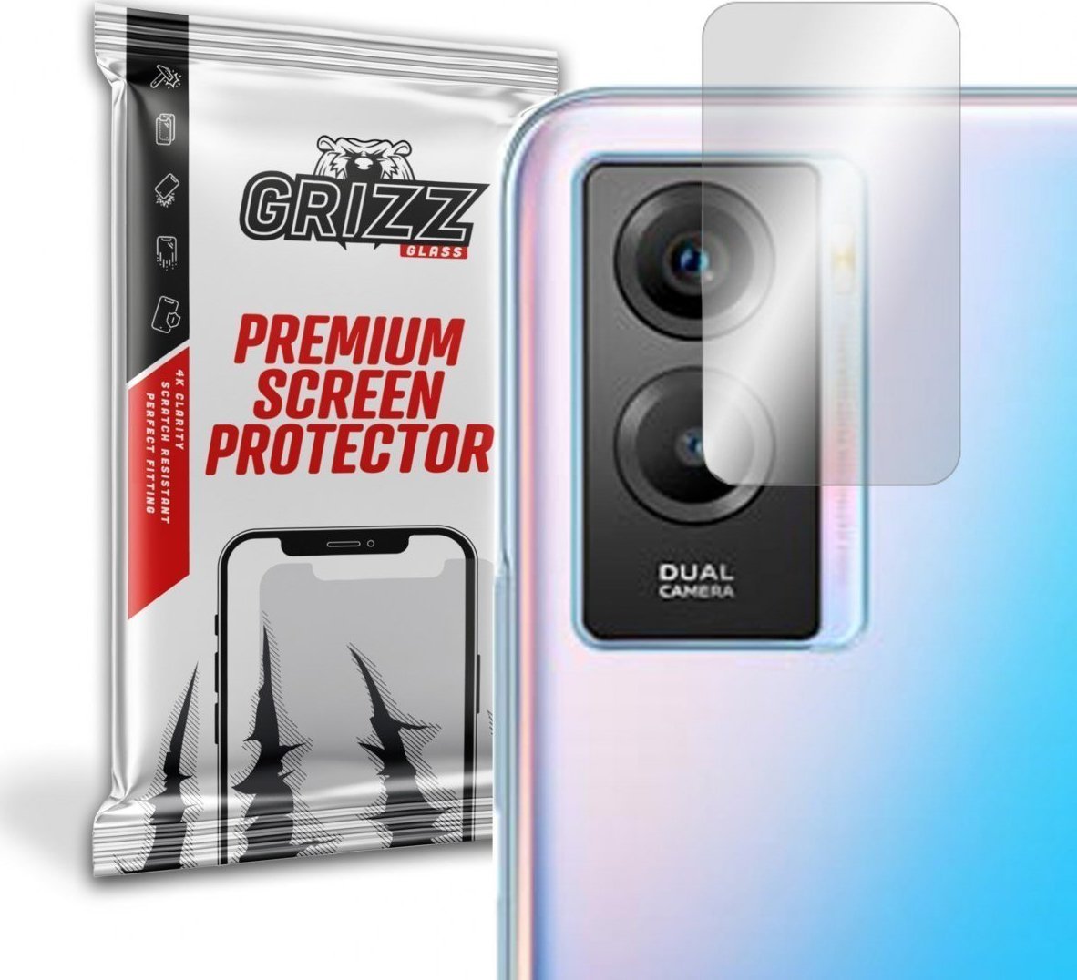 Folie de protectie camera foto, GrizzGlass HybridGlass Camera de sticla hibrida pentru Vivo Y55s 5g