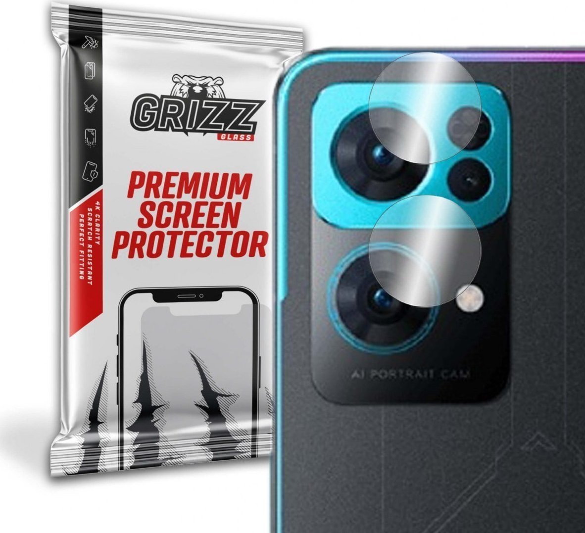 Folie de protectie camera foto, GrizzGlass HybridGlass Camera hibrida de sticla cu lentile hibride pentru Oppo Reno 7 Pro League Of Legends 5G