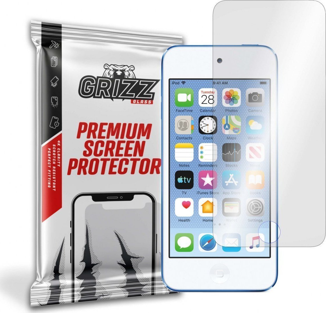 Folie de protectie Grizz Glass, Sticla hibrida, Compatibil Apple iPod Touch Generatiile 5/6/7, Transparent
