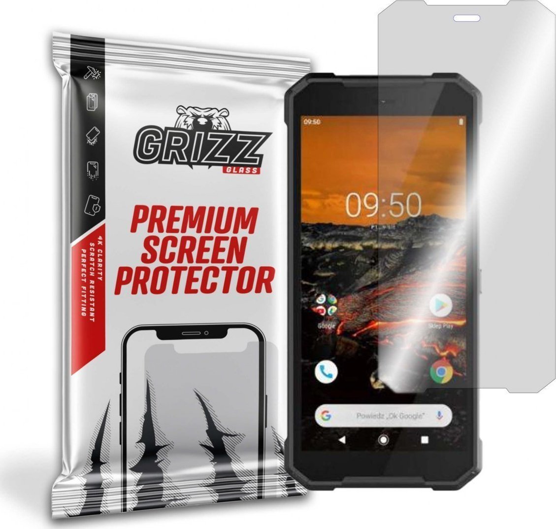 Folie de protectie Grizz Glass, Sticla hibrida, Compatibil MyPhone Hammer Energy 2, Transparent